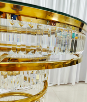 Centre de table moderne Furun 2023 pour mariage, en acier inoxydable doré, nouveau design, table à gâteau en cristal pour mariage