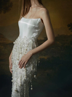 Robe de bal sirène élégante et classique en velours grande taille avec sequins, tulle, appliques de dentelle, fleurs et volants, silhouette princesse pour mariages