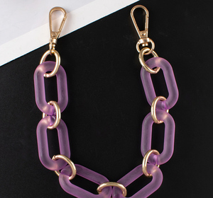 Accessori per borse con catena spessa in acrilico con catena colorata arcobaleno a tracolla trasparente smerigliata - Product Image 3