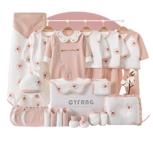 Coffret Cadeau Bébé Fille 2025 – Adorable Ensemble de Vêtements 100% Coton Bio Personnalisable avec Motifs Floraux, Couverture, Bavoir et Accessoires de Lit pour Nouveau-né - Product Image 1