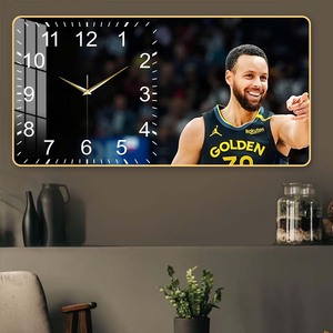 Horloge murale en porcelaine cristalline <span class=keywords><strong>Stephen</strong></span> <span class=keywords><strong>Curry</strong></span> <span class=keywords><strong>Golden</strong></span> State Warriors - Horloge décorative personnalisée pour les fans de basket-ball - Product Image 2