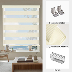 SAMADHI Zebra Blinds Cordless Shades Plain Waterproof UV Protection Custom French <b>Window</b> Modern Design - Product Image 5