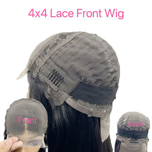 شعر مستعار بوب مموج بعمق من شعر بشري بدانتيل 4x4، مقاس 10-16 بوصة، شعر برازيلي مموج كالماء، شعر مستعار أمامي بدانتيل 13x4 منتوف مسبقًا، شعر ريمي بوب بدانتيل إغلاق - Product Image 6