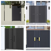 Porte d'entrée en aluminium de qualité supérieure, anti-corrosion, résistante aux intempéries, avec serrure intelligente pour usage résidentiel extérieur