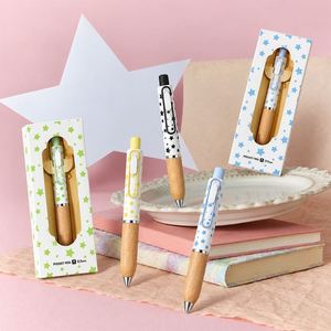 Stylo de bureau et scolaire en plastique noir 0,5 mm, édition limitée, motif étoiles et cœurs, design élégant et neutre, nouvelle collection, format compact - Product Image 1