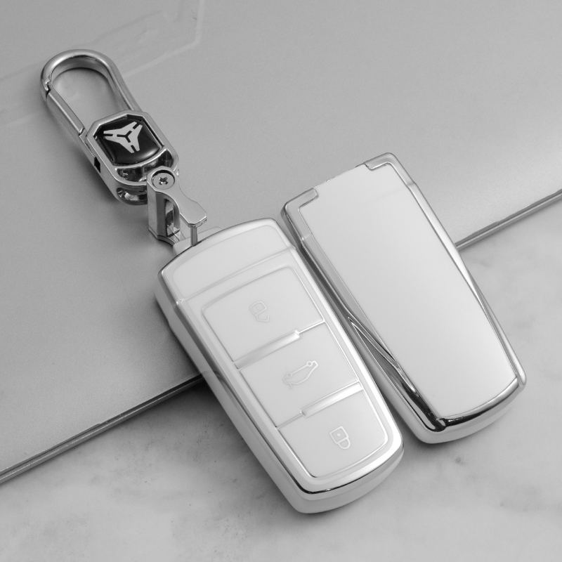 White + Key Ring