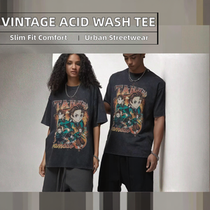 Tanjirou Kamado Anime Character Printed Oversized Short Sleeve Cotton T-<b>Shirt</b> <b>Men's</b> Casual O-Neck Jersey Fit - Product Image 2