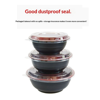Bols jetables en plastique de style japonais pour sushis, pâtes, fruits de mer, boîtes à lunch, soupes de nouilles froides, avec couvercles, vente en gros pour plats à emporter