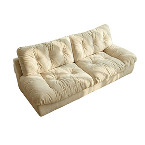 Cloud Fabric <b>Sofa</b> Straight Row Leisure Couch For <b>Small</b> Apartment Living Room <b>Bedroom</b> - Product Image 2