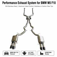 Sistema de Escape para BMW M5 F10 4.4T S63, Acero Inoxidable 304, Valvetronic, Puntas de Escape de Fibra de Carbono o Acero Inoxidable