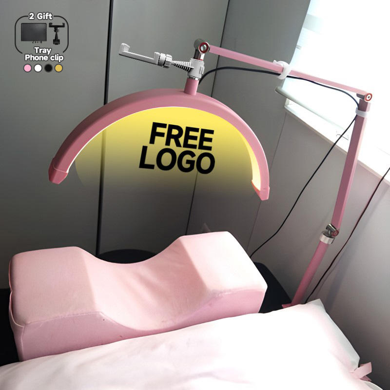 Custom Logo Fast Shipping Lash Extension Light For Beauty Skincare Eyebrows Crescent Lashes Lamp Half Moon Lashes Desktop Light