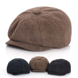 Gorro de lona con estampado de rayas para niños, estilo Ivy, para otoño e invierno, gorra de niño para un look moderno y cálido. - Product Image 1