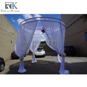 Conjuntos de cortinas de tubería de decoraciones de boda verticales ajustables de 10 pies redondos dobles - Product Image 3