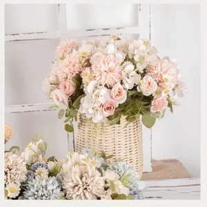 Осенний цветовой Ромашковый букет, Лидер продаж, искусственные цветы, оптовая продажа, искусственные цветы для свадьбы, сада, домашнего декора
