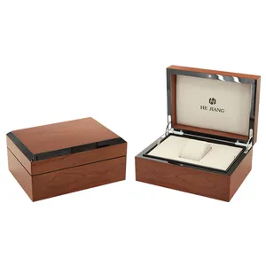 Scatola per orologi classica con Logo personalizzato fatto a mano OEM/ODM scatola per orologi in legno lucido alta