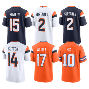 Camiseta de Fútbol Americano 2026 para Hombre, Cosida, de Bo Nix, Courtland Sutton, <span class=keywords><strong>Nik</strong></span> Bonitto, Patrick Surtain II, Jaylen Waddle, Tallas S-3XL - Product Image 1