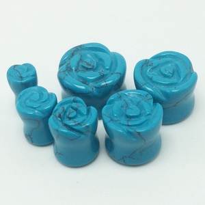 Bouchons d'oreille pour Double oreille avec pierres précieuses, 6mm, Rose, bleu, Turquoise, <span class=keywords><strong>Piercing</strong></span> du <span class=keywords><strong>corps</strong></span>, nouveauté, - Product Image 4