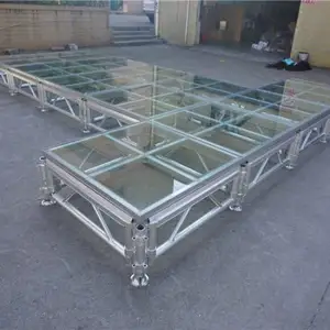 Outdoor 1.22x1.22m 1.22x2.44m acrylic stage transparent event dancing glass stage platform