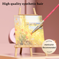 Pinceau d'artiste Hechunzi manche en bois pinceaux plats blancs et roses pour aquarelle à l'huile acrylique