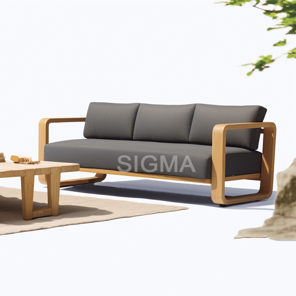 Factory custom teak wood furniture price high quality garden sofa set patio lounge teak wood sofa