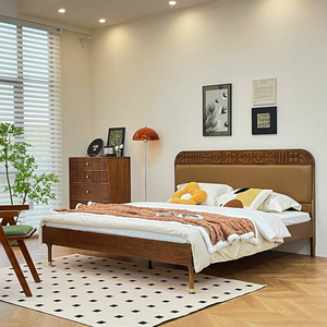 <span class=keywords><strong>Lit</strong></span> plateforme vintage KMJ de style milieu du siècle, <span class=keywords><strong>lit</strong></span> king size en bois, lits simples pour adultes - Product Image 1