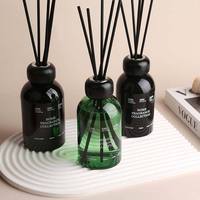 Diffuseur de parfum Witoyou grand format 250 ml, luxe vert et noir, avec bâtonnets et couvercle en bois pour la décoration intérieure