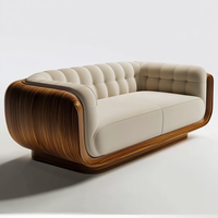 Juego de Sofás Chesterfield de Tela Estilo Chino para Sala de Estar con Silla de Madera para Comedor