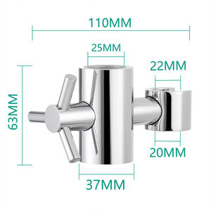 Soporte de <span class=keywords><strong>ducha</strong></span> de <span class=keywords><strong>acero</strong></span> <span class=keywords><strong>inoxidable</strong></span> Premium, montado en la pared, con mango cruzado - Product Image 6