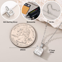 Collier pendentif en argent sterling 925 avec moissanite VVS taille Asscher 7 mm, testée au diamant, à 4 griffes, certifiée GRA