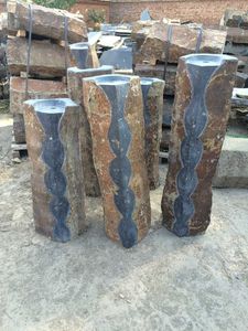 Fontaines d'eau en pierre naturelle en gros, colonnes <span class=keywords><strong>de</strong></span> jardin en basalte poli en forme <span class=keywords><strong>de</strong></span> gourde pour l'extérieur - Product Image 1