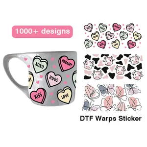 Calcomanías UVDTF, venta al por mayor, logotipo de Navidad personalizado, listo para enviar, envolturas de tazas UV DTF, transferencias