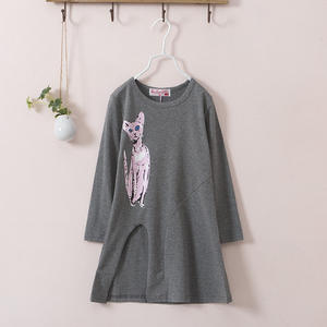 Ropa Infantil Estilo Coreano, Vestido Deportivo de Manga Larga con Estampado de Gato para Niñas Pequeñas, de Proveedor Chino - Product Image 5