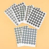 Autocollants en résine époxy, étiquettes cristallines, marques de commerce en PVC colorées, imprimées au laser/UV, rondes, pour supermarchés et consommateurs