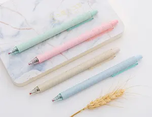 Eenvoudige gel pen snelle droge tarwe stro handmatige pen voor student briefpapier