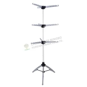 3-Tier Folding Hanging Clothes Drying Racks Rotating Garment Racks