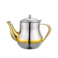 Théière en acier inoxydable de qualité supérieure de style arabe, design simple avec poignée latérale pour bouilloire à eau, théière