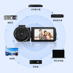 กล้องวิดีโอดิจิทัล เซ็นเซอร์ CMOS 2.7K เลนส์ F3.2 มองเห็นในที่มืด หน้าจอสัมผัส ใช้ได้ทั้งในบ้านและการเดินทาง - Product Image 3