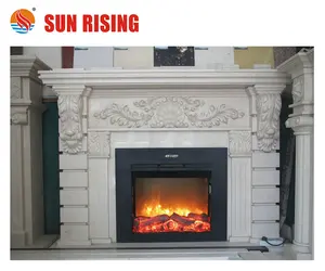 Sun Rising Natural White Marble Kamin Innen haus Dekoration