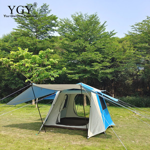 <span class=keywords><strong>YGY</strong></span> tente de camping glamping double couche 3-4 personnes étanche anti-UV famille extérieur 4 saisons Oxford tente de jardin installation instantanée - Product Image 3