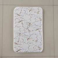 Tapis et tapis en soie dorée, motif marbre, bleu et or, fourrure de lapin, tapis de sol décoratif
