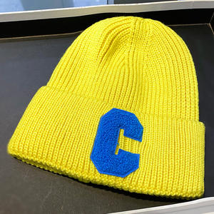 Fashion Chenille Logo <strong>Knitted</strong> Beanie <strong>Hat</strong> Custom Letter Embroidery Logo Winter <strong>Hat</strong> <strong>Wholesale</strong> - Product Image 2
