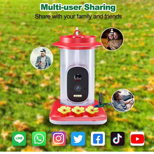 กล้องติดตู้ให้อาหารนกแบบพาโนรามาอัจฉริยะ รุ่นใหม่ล่าสุด พลังงานแสงอาทิตย์ ความละเอียด 5MP พร้อมกล้องมองภาพนกฮัมมิ่งเบิร์ด สำหรับใช้งานกลางแจ้ง - Product Image 6