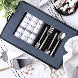5 Compartment Flatware <b>Storage</b> Case Silverware Case with Handles Protects and Organizes Cutlery - Product Image 6