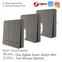 Tuya — interrupteur mural tactile intelligent sans condensateur, sans fil, Zigbee 3.0, 1/2/3/4 gangs, pour luminaire, Tuya, EU/UK