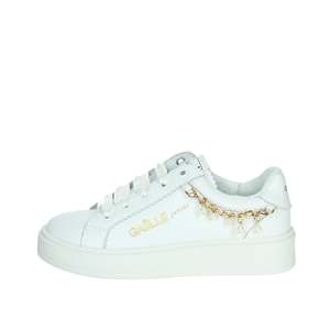 Sneakers Gaelle Paris Bianco per Ragazze, Scarpe Basse in Pelle Bianca con Dettaglio Catena - Product Image 1