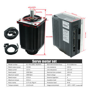 Poland Stock 3.8KW 15Nm 130mm 2500RPM High <b>Torque</b> RS485 Modbus Communication 220V AC Motor <b>Set</b> for Industrial CNC - Product Image 1