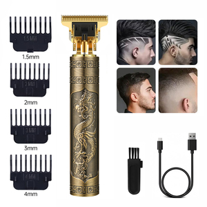Cortadora de <span class=keywords><strong>Pelo</strong></span> Profesional para Hombre y Recortadora de Barba Eléctrica Recargable de Bronce con 4 Peines Guía para Uso Doméstico - Product Image 1