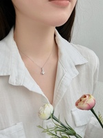 YFN Bijoux Design De Luxe En Argent Sterling 925 Rond Zircon Cubique Géométrique Pendentif Collier