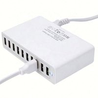 Adaptateur secteur intelligent à 10 ports, chargeur mural USB 50W 10A pour téléphone et tablette