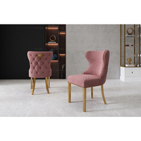 Conception tuftée de haute qualité or argent pieds en acier inoxydable chaise de restaurant cadre en métal chaise de salle à manger en velours